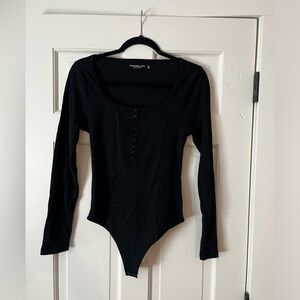 A&F black ribbed body suit